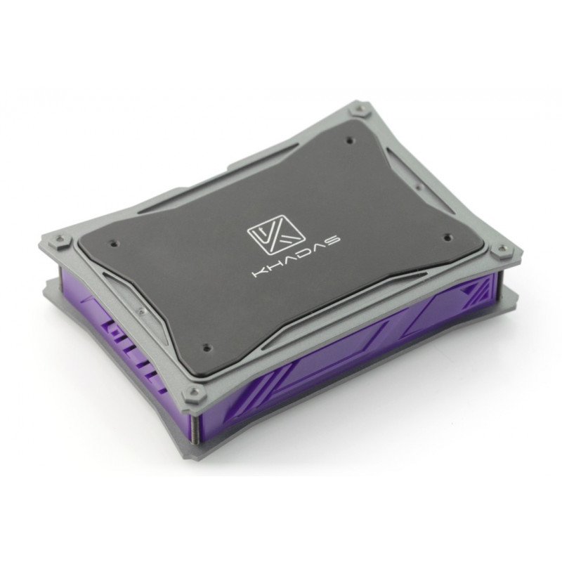 Khadas VIM Koffer - grau-lila mit Eisenplatte