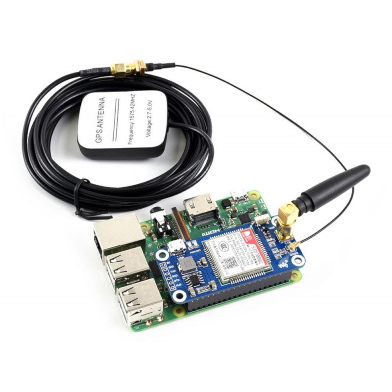 Waveshare Shield Shield NB-IoT / LTE / GPRS / GPS SIM7000C - Shield für Raspberry Pi 3B+ / 3B / 2B / Zero