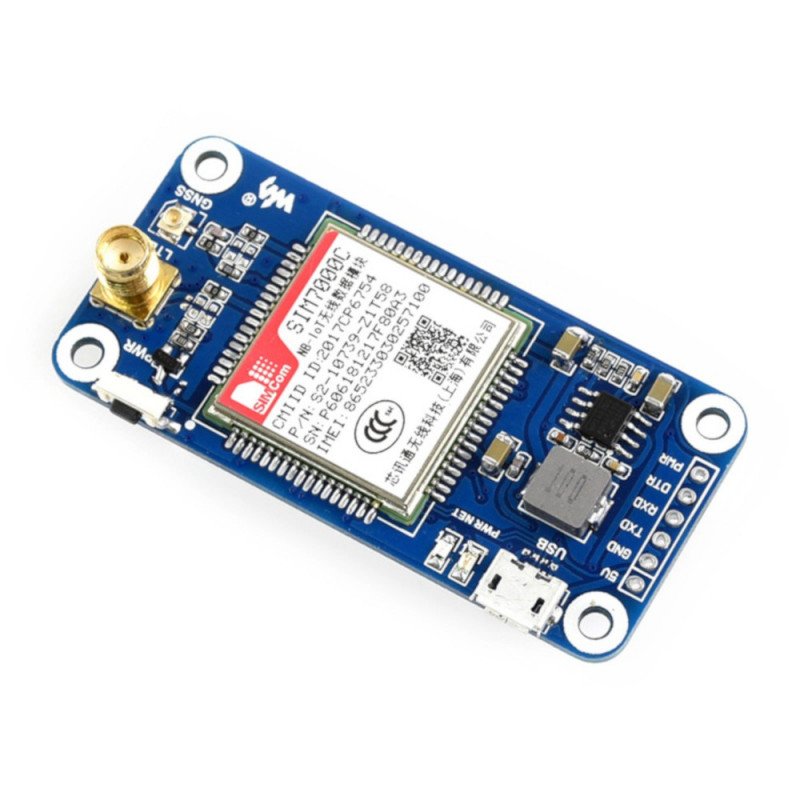 Waveshare Shield Shield NB-IoT / LTE / GPRS / GPS SIM7000C - Shield für Raspberry Pi 3B+ / 3B / 2B / Zero