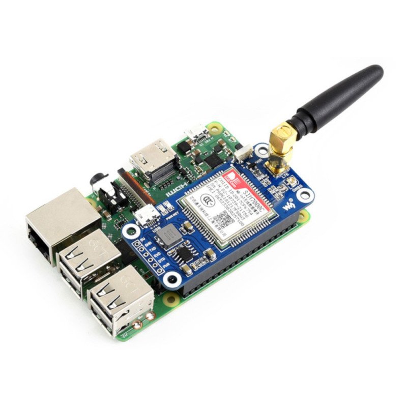 Waveshare Shield NB-IoT / LTE / GPRS / GPS SIM7000E - Schild für Raspberry Pi 3B + / 3B / 2B / Zero