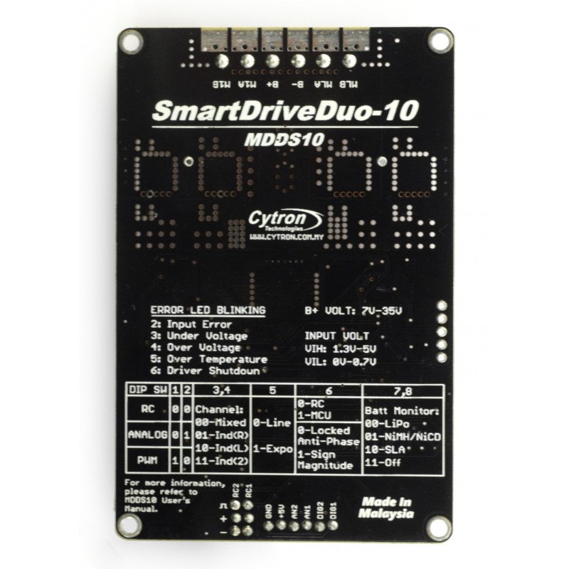 Cytron SmartDriveDuo MDDS10 - zweikanaliger 35V / 10A Motortreiber