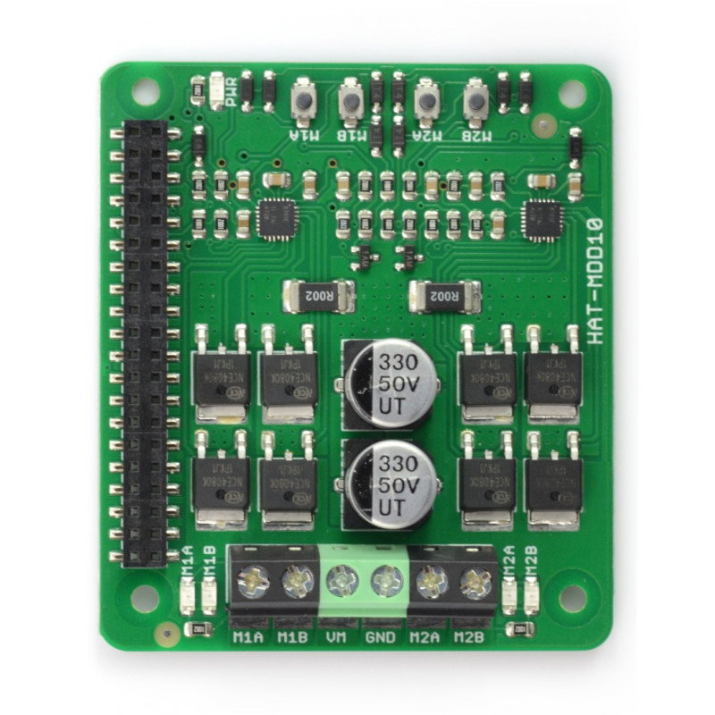Cytron HAT-MDD10 - Zweikanaltreiber für DC 24V / 10A Motoren für Raspberry Pi