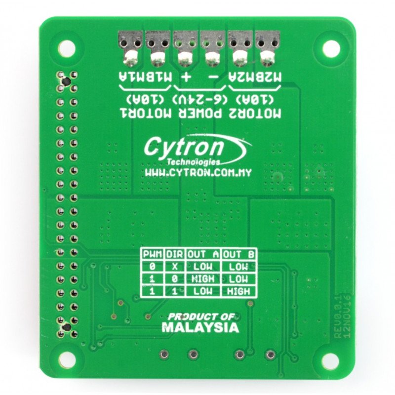 Cytron HAT-MDD10 - Zweikanaltreiber für DC 24V / 10A Motoren für Raspberry Pi