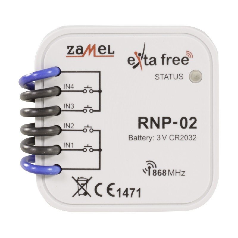 Exta Free - batteriebetriebener 3-V-Funksender mit 4 Kanälen - RNP-02