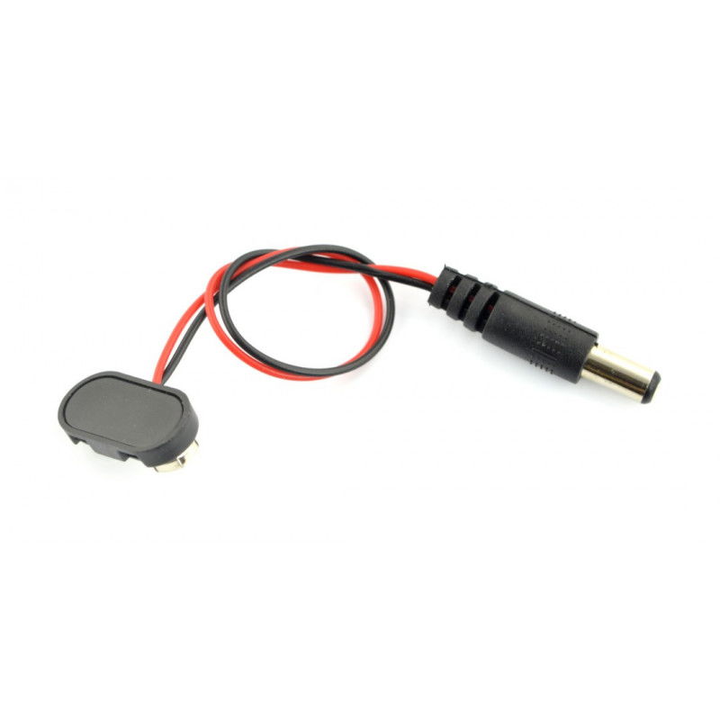 Adapter DC 5,5 / 2,1 Stecker - 6F22 Stecker 9V Batterie