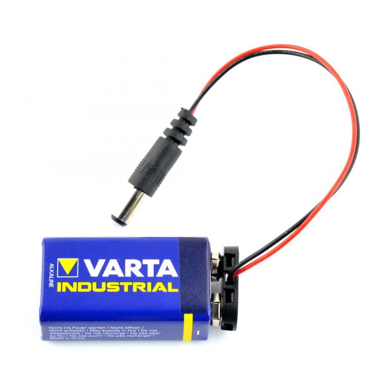 Adapter DC 5,5 / 2,1 Stecker - 6F22 Stecker 9V Batterie