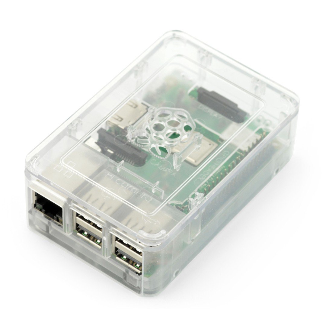 Raspberry Pi Model 3B / 2B RS Pro Gehäuse - transparent mit Deckel