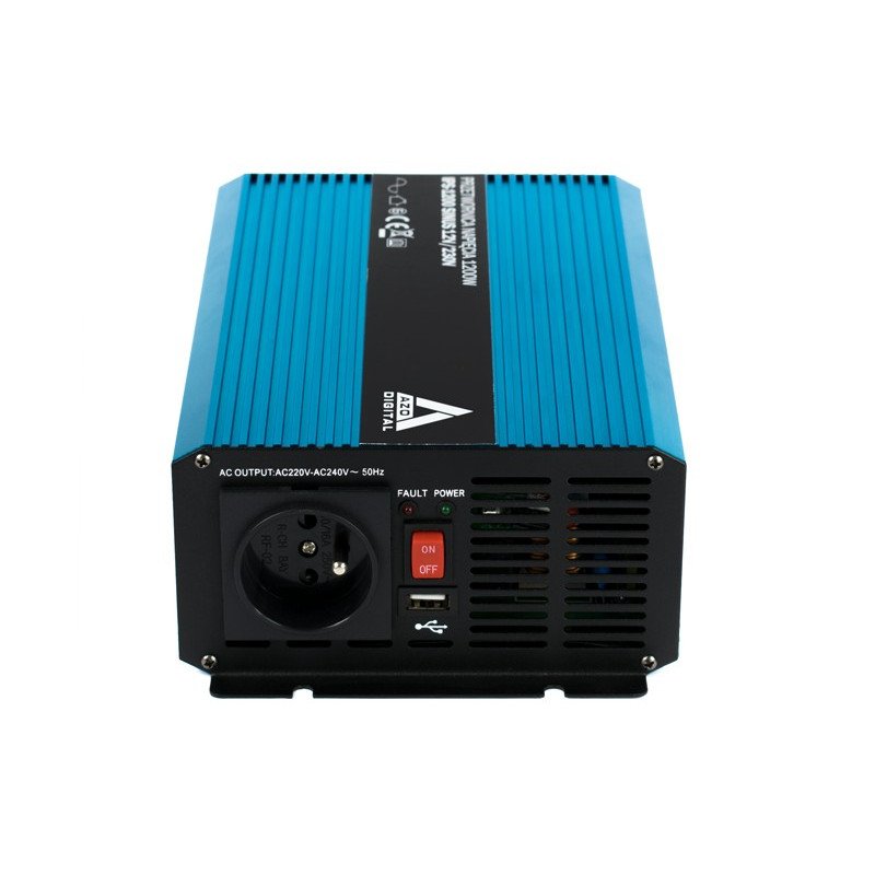 AZO Digital 12 VDC / 230 VAC SINUS IPS-1200S 1200W Spannungswandler