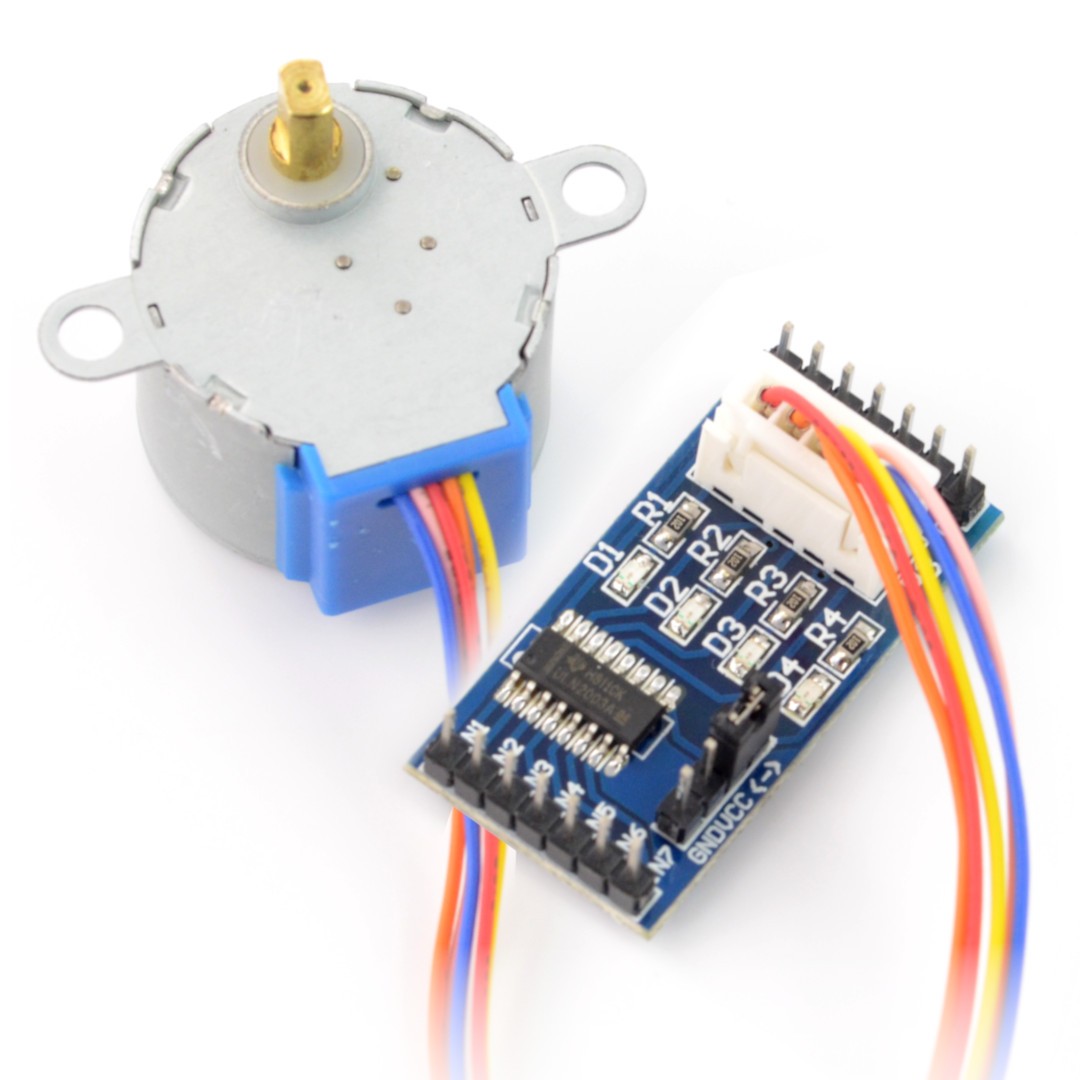 Schrittmotor mit Getriebe 28BYJ-48 5V / 0,1A / 0,03Nm mit ULN2003 Treiber