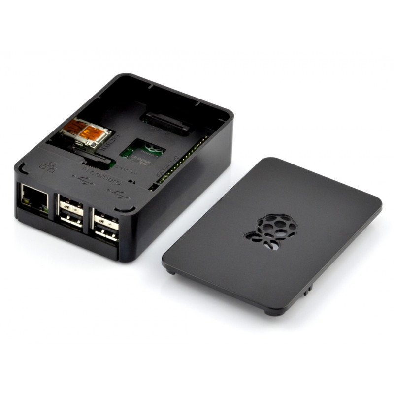 Set aus Raspberry Pi 3 B + WiFi + RS Pro Plus Gehäuse mit Abdeckung - schwarz