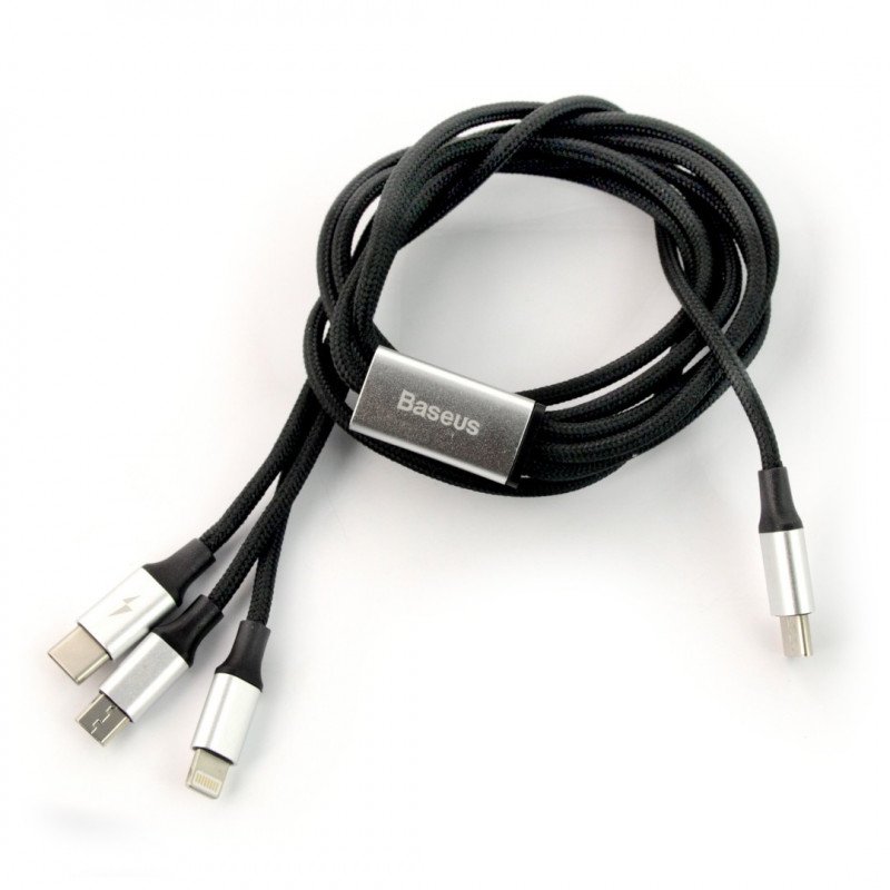 Baseus Rapid 3in1 USB-C USB-C / microUSB / Lightning Kabel 1,2m - schwarz