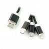 3in1 USB Typ A Kabel auf Micro USB, Lightning, USB Typ C - zdjęcie 1