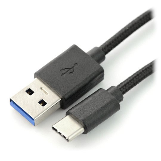 USB 3.0-Kabel, Typ C 1,5 m - schwarzes Geflecht