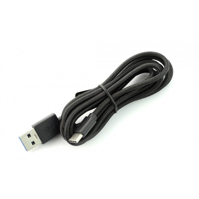 USB 3.0-Kabel, Typ C 1,5 m - schwarzes Geflecht