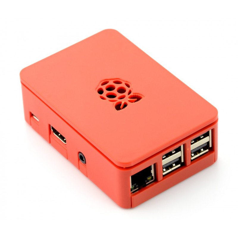Raspberry Pi Model 3B+ / 3B / 2B RS Pro Plus Gehäuse – rot mit einer Abdeckung