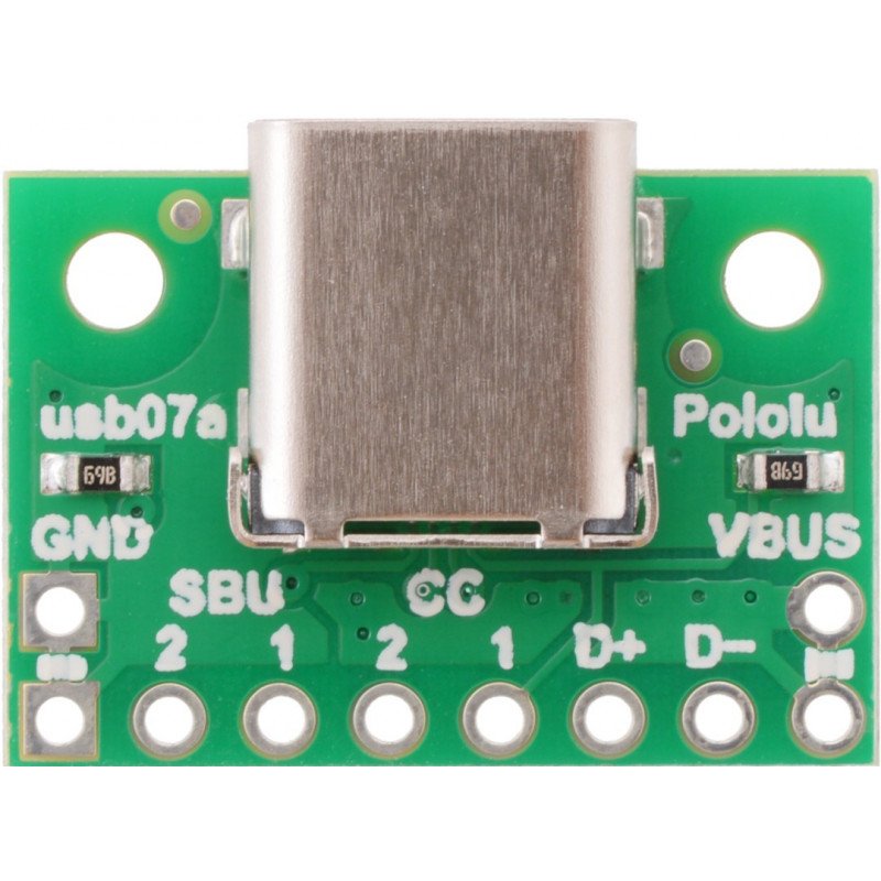 USB 2.0 Typ C - Stecker für das Steckbrett - Pololu