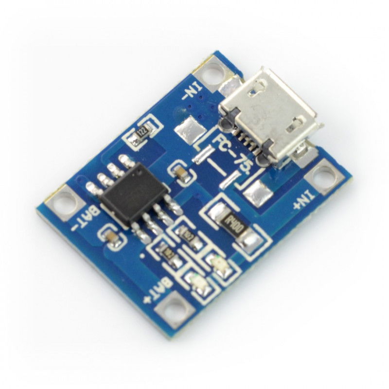 Li-Pol TP4056 Einzelzelle 1S 3.7V microUSB Ladegerät