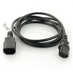 Netzkabelverlängerung IEC 320 C13 - C14 1,8m VDE - schwarz