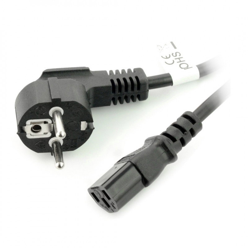 CEE 7/7 - IEC 320 C13 10 m VDE Netzkabel - schwarz