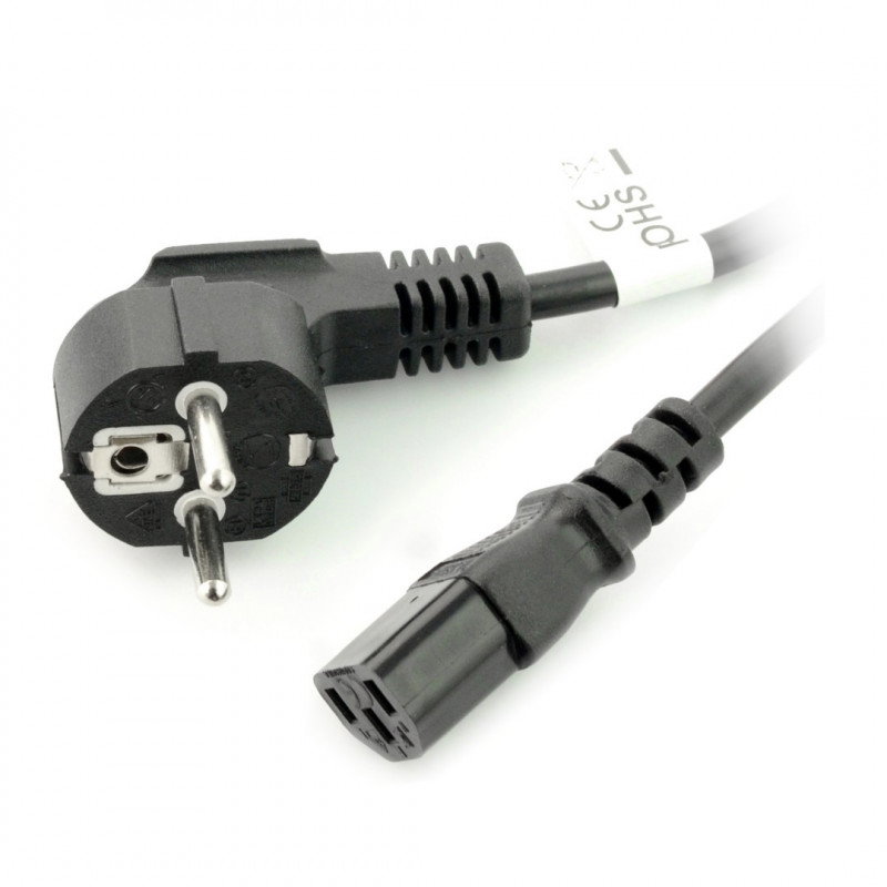 Netzkabel CEE 7/7 - IEC 320 C13 1,8 m VDE gerade - schwarz