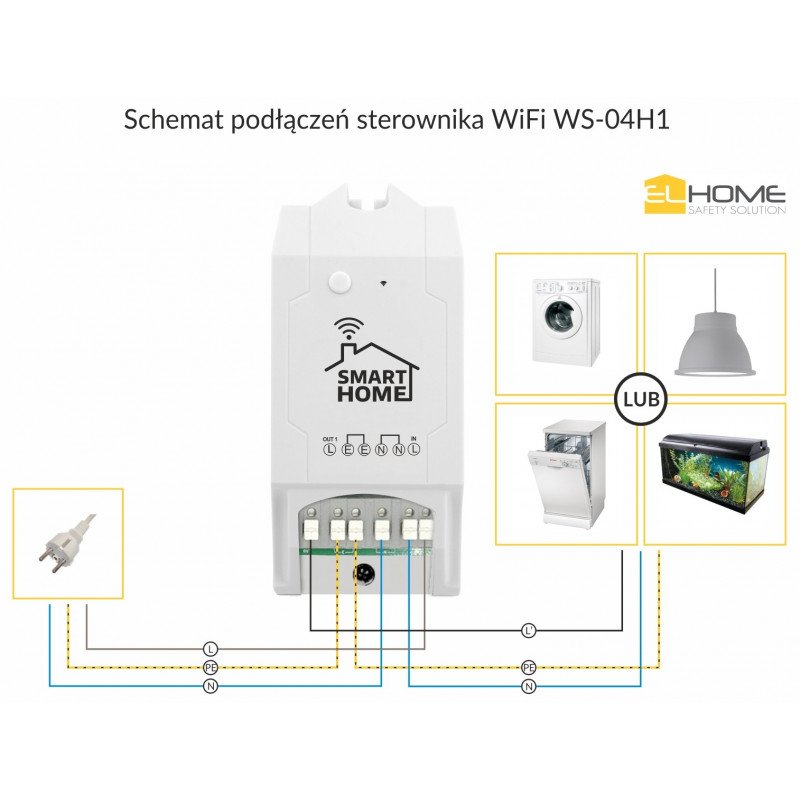 Eura-tech EL Home WS-14H1 - 230V / 14A Relais - WiFi Android / iOS Schalter + 3000W Energiemessung