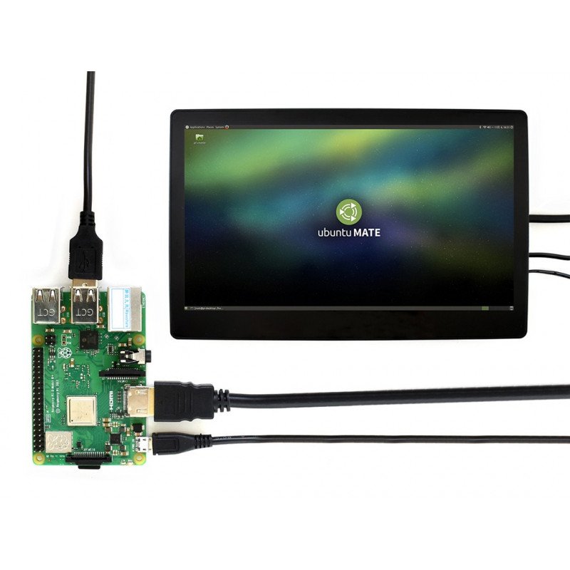 Kapazitiver IPS-LCD-Touchscreen 11,6 '' (D) 1920x1080px HDMI + USB für Raspberry Pi 3B + / 3B / 2B / Zero schwarzes Gehäuse