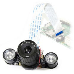 Waveshare Kamera HD IR-CUT OV5647 5Mpx (B) - IR Tag / Nacht für Raspberry Pi + IR-Module