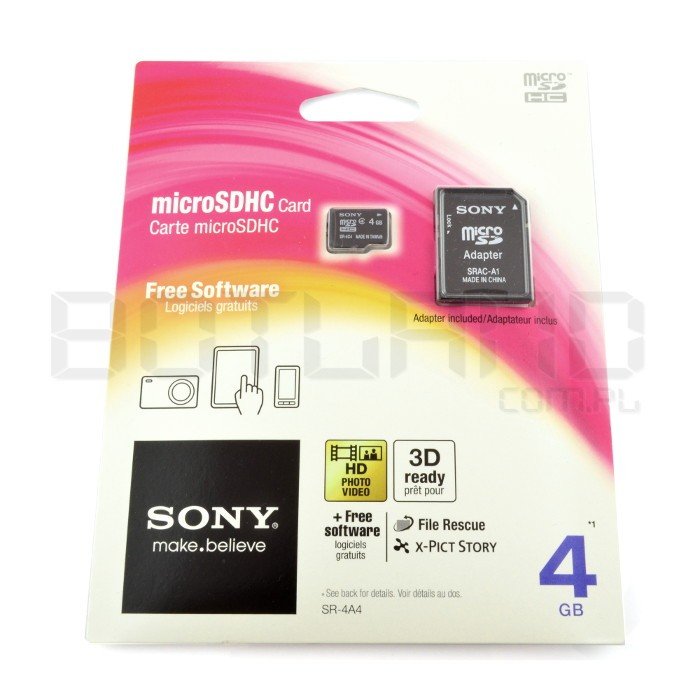 SONY Micro SD / SDHC 4GB Class 4 Speicherkarte mit Adapter
