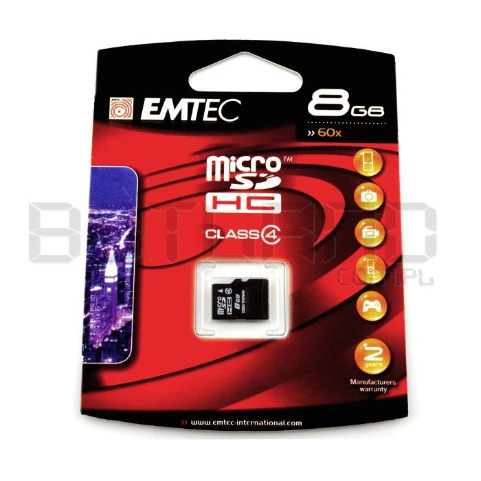 EMTEC Micro SD / SDHC 8 GB Klasse 4 Speicherkarte