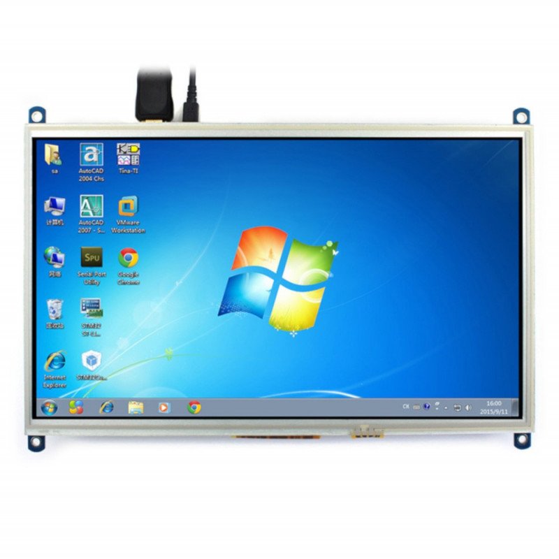 LCD TFT 10.1 '' 1024x600px resistiver Touchscreen für Raspberry Pi 3/2 / B +