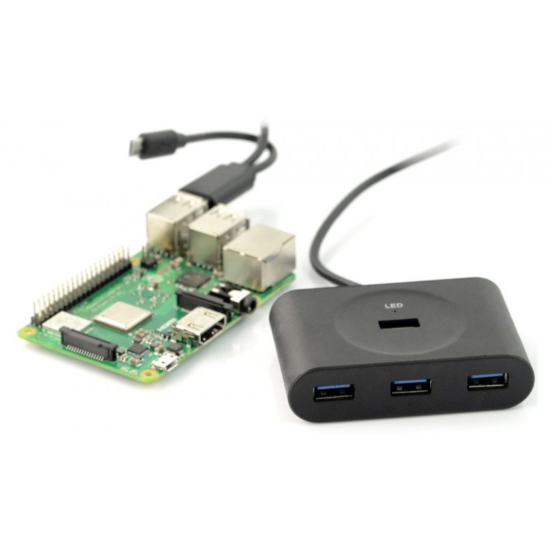 PiHut HUB USB 2.0 aktiver 4-Port-Hub speziell für den Raspberry Pi
