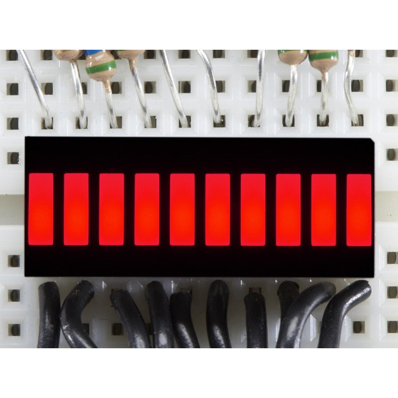 LED-Anzeigelineal - 10 Segmente - rot