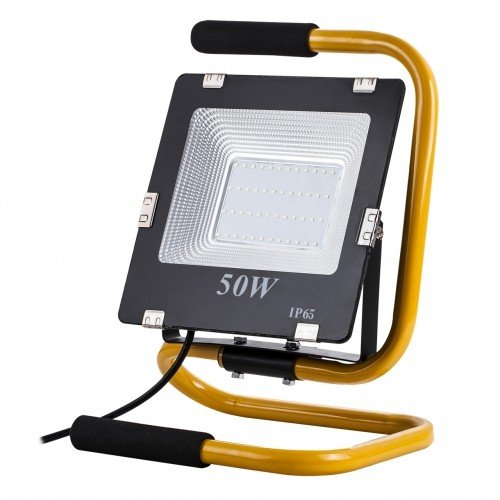 LED ART tragbare Außenlampe, 50 W, IP65, AC230 V, 4000 K + Ständer + 2 m Kabel + Stecker - naturweiß