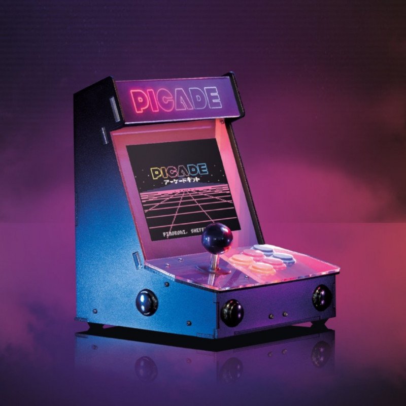 Picade Arcade Machine - Retro Automat - Overlay + Zubehör für Raspberry Pi 3B+ / 3B / 2B / Zero - Display 8"