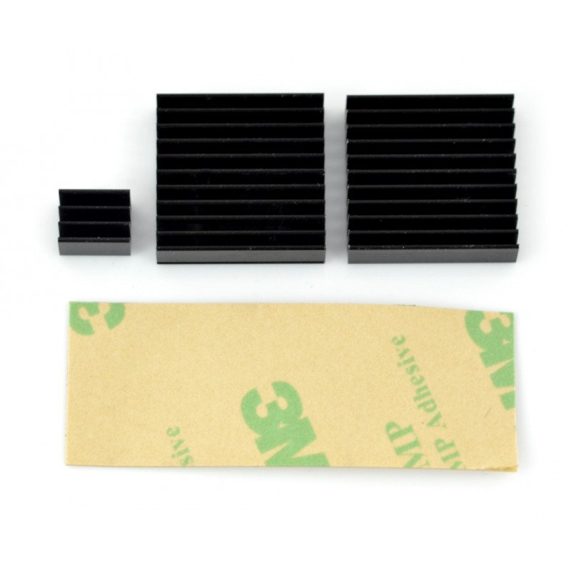 Kühlkörper-Set für Raspberry Pi RPI-Coolkit.9 mit Wärmeleitband - schwarz
