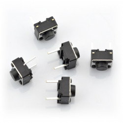 Tact Switch 6x6mm / 5mm THT - 2pin - 5St.