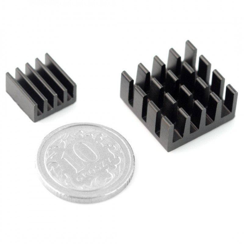 Set aus 2 Kühlkörpern mit Wärmeleitband - schwarz