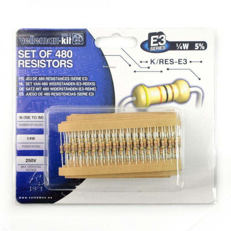 Satz CF THT 1 / 4W Velleman K / RES-E3 Widerstände - 480St.
