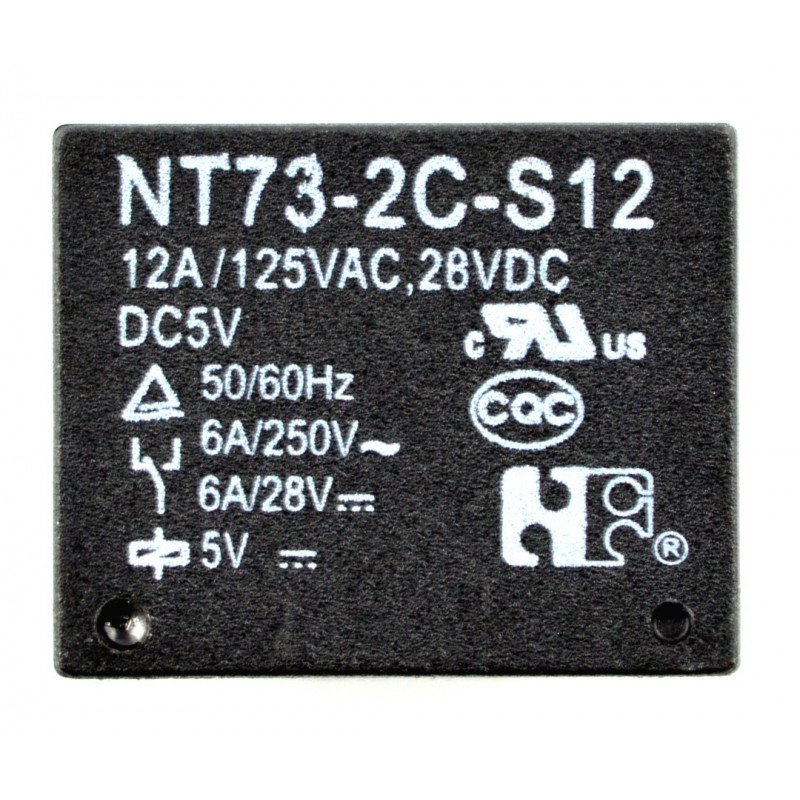 Relais NT73-2C-S12 - 5V Spule, 2x 12A / 125VAC Kontakte