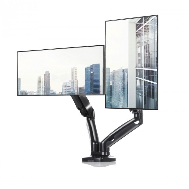 Gas-Tischhalterung für 2 LED / LCD-Monitore ART L-16GD 13-27 "6,5 kg - vertikale und horizontale Einstellung