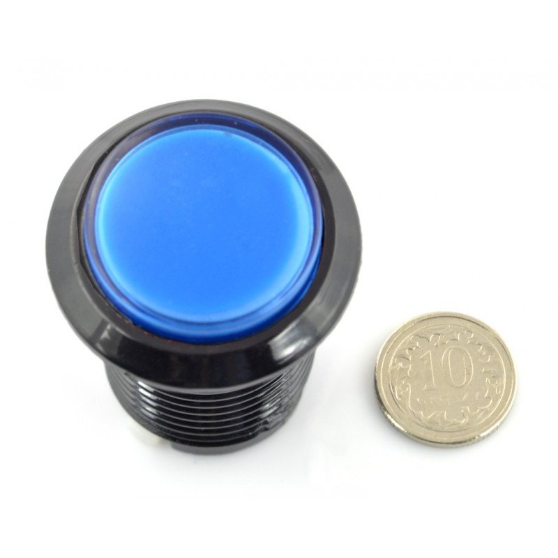 Arcade Push Button 3,3 cm - schwarz mit blauer Hintergrundbeleuchtung