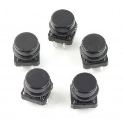 Taktschalter 12x12 mm mit runder Kappe - schwarz
