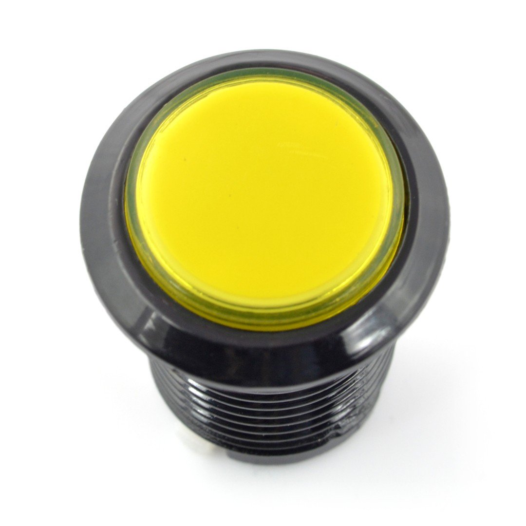 Arcade Push Button 3,3 cm - schwarz mit gelber Beleuchtung