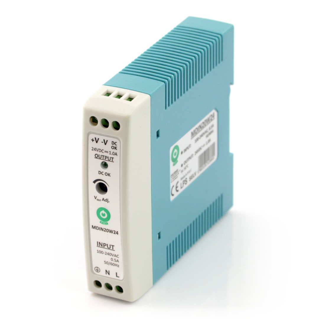 MDIN20W24 Netzteil für eine DIN-Schiene - 24V / 1A / 20W