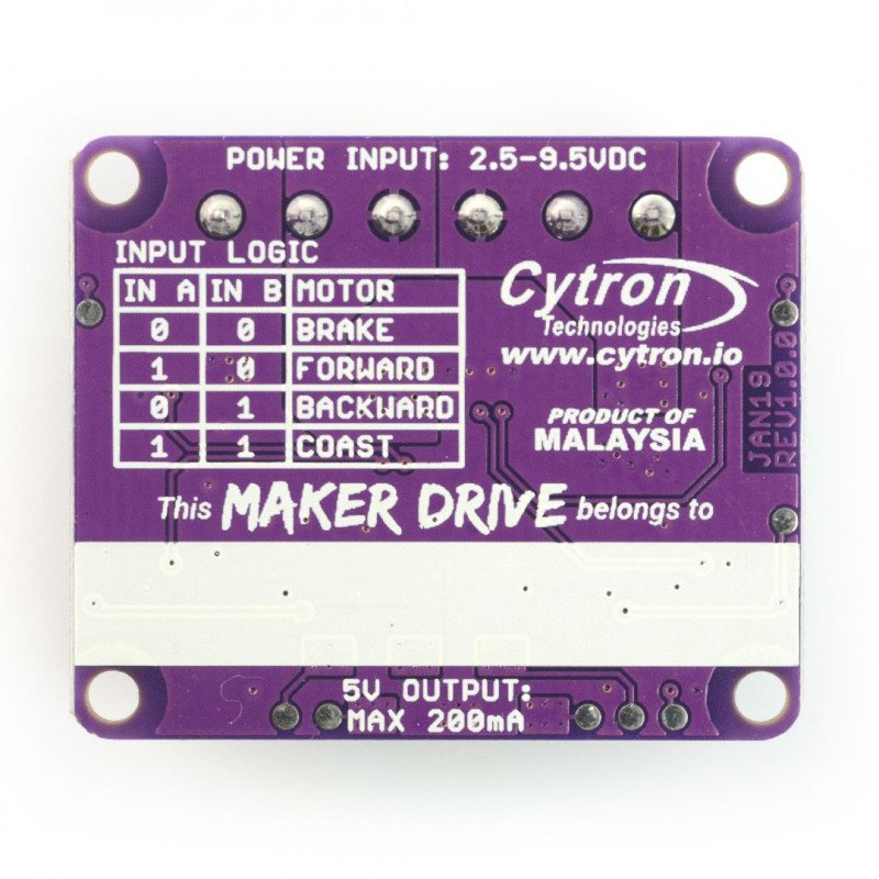 Cytron Maker Drive MX1508 - Zweikanal-Motortreiber mit 9,5 V / 1 A