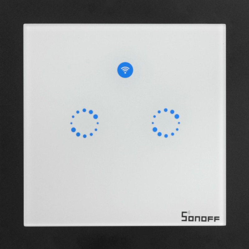 Sonoff T1 EU - Wandschalter, Touch 433MHz / WiFi - 2 Kanäle