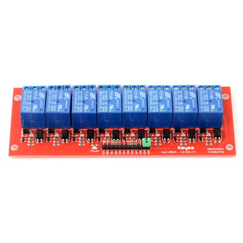 8-Kanal Relaismodul mit Optoisolation - 7A / 240VAC Kontakte - 5V Spule