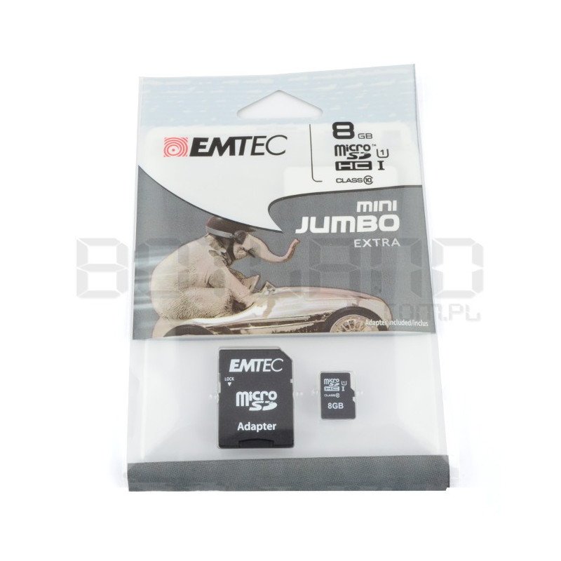 EMTEC Micro SD / SDHC 8GB Class 10 Speicherkarte mit Adapter