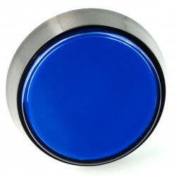 Arcade Push Button 6cm schwarzes Gehäuse - blau mit Hintergrundbeleuchtung