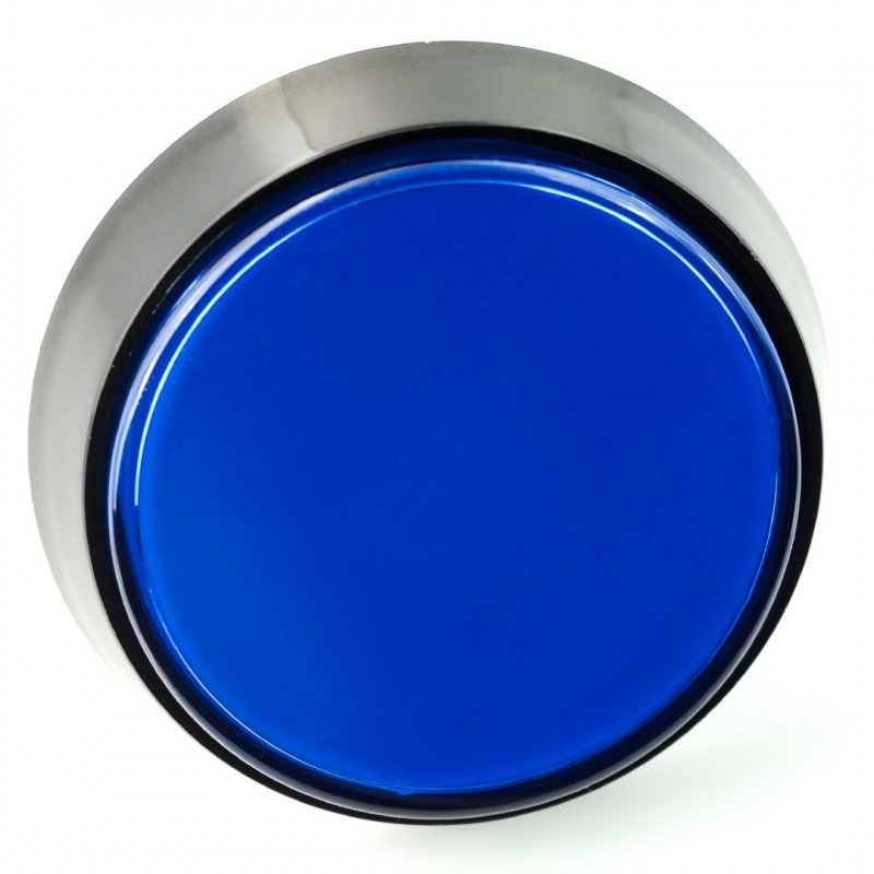 Arcade Push Button 60mm schwarzes Gehäuse - blau mit Hintergrundbeleuchtung